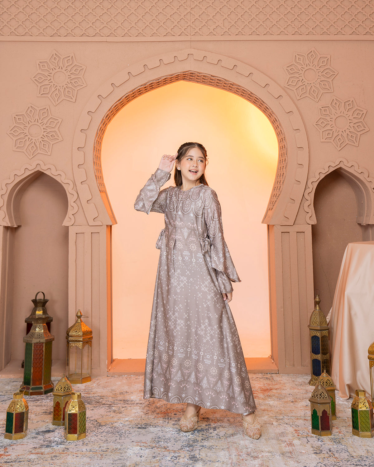 Madinah Dress Anak in Blanch Almond-