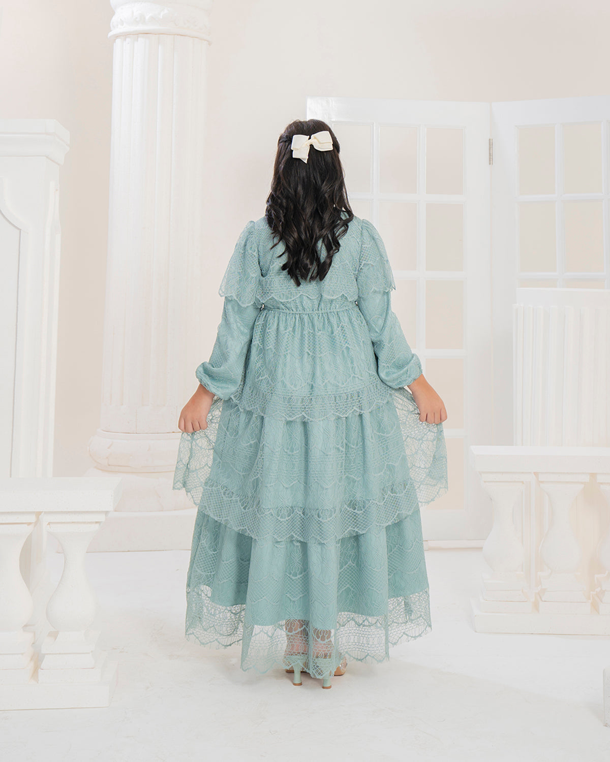 Butterfly Dress Anak in Garden Olive-