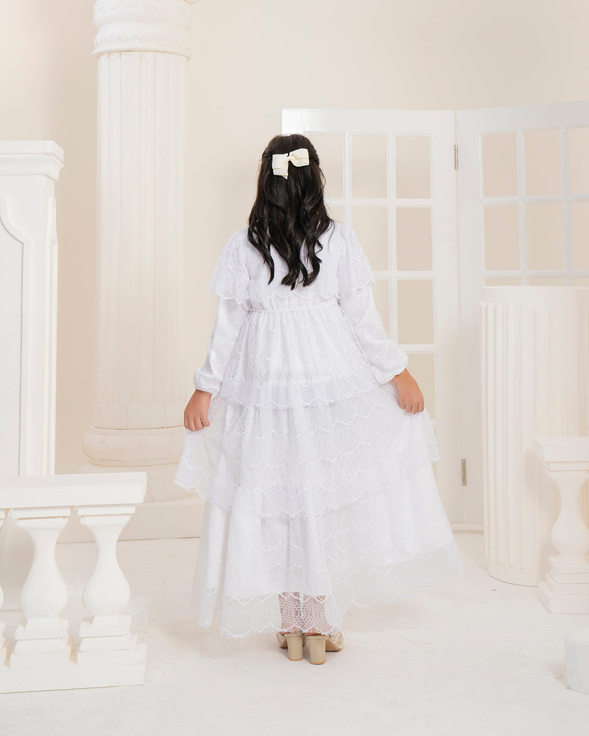 Butterfly Dress Anak in Cloud White-