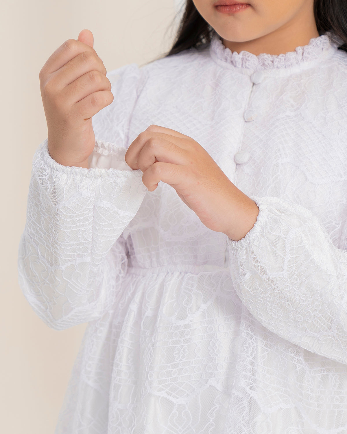 Butterfly Dress Anak in Cloud White-