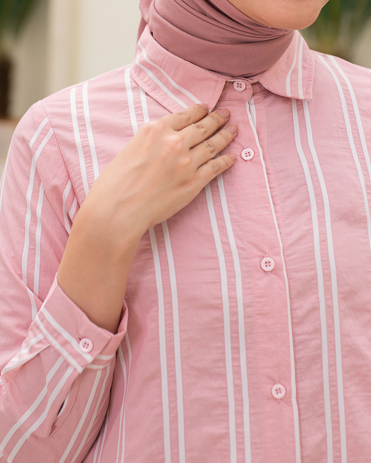 Strip Tunik Pastel Pink