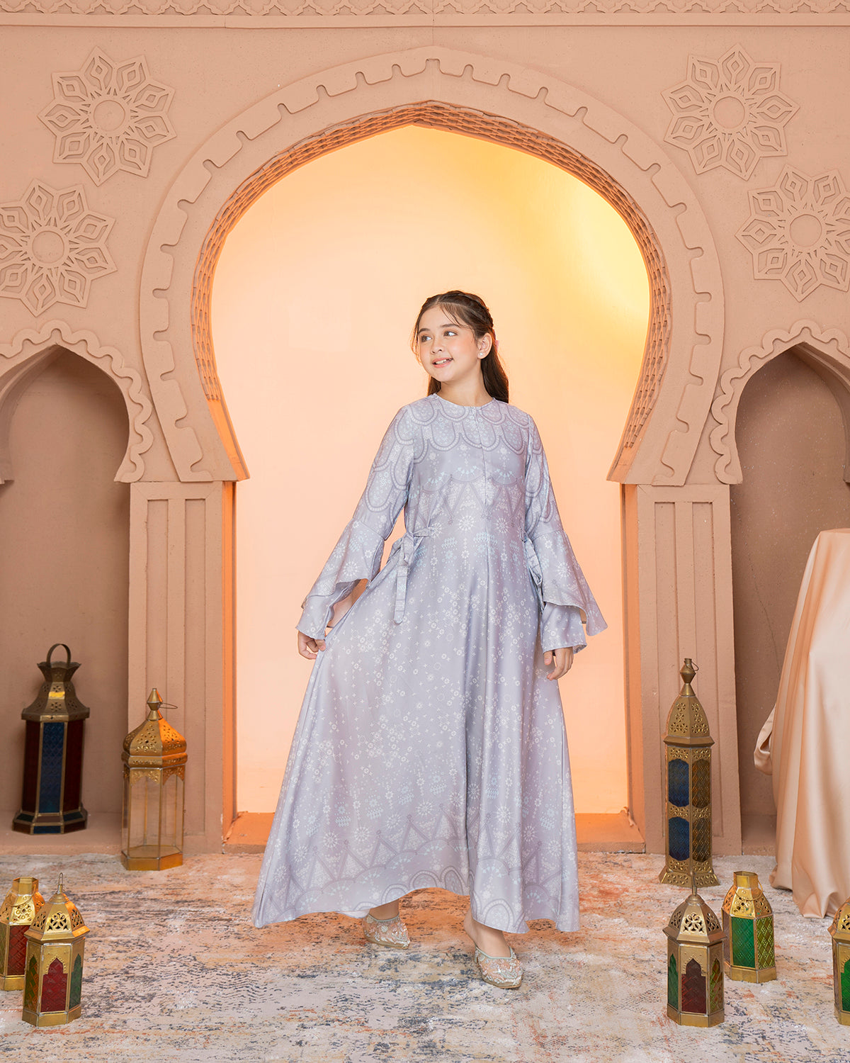 Madinah Dress Anak in Ultimate Grey-