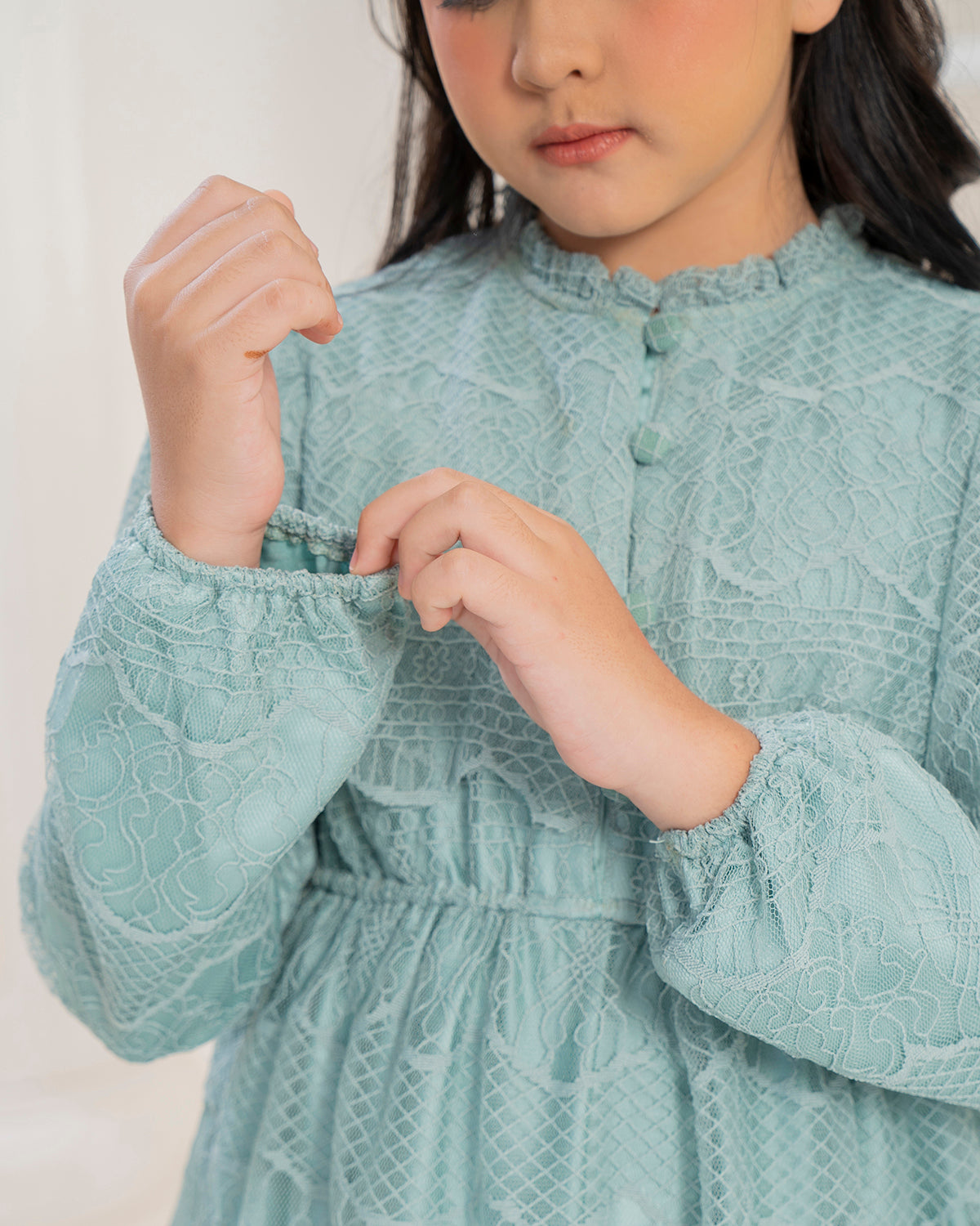 Butterfly Dress Anak in Garden Olive