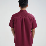 Kemeja Katun Pria Lengan Pendek (Merah)