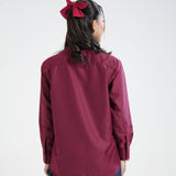 Kemeja Katun Lengan Panjang (Merah)