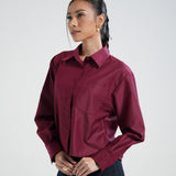 Kemeja Katun Boxy (Merah)