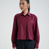 Kemeja Katun Boxy (Merah)