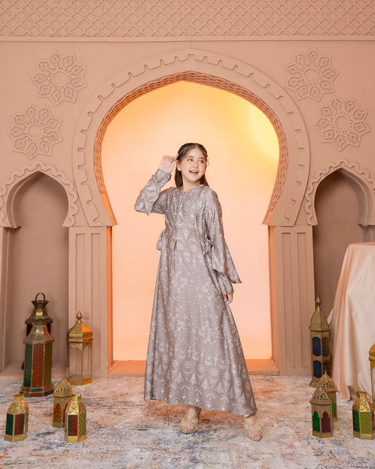 Madinah Dress Anak in Blanch Almond-