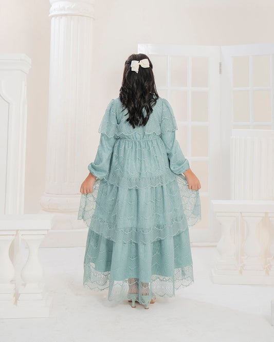 Butterfly Dress Anak in Garden Olive-