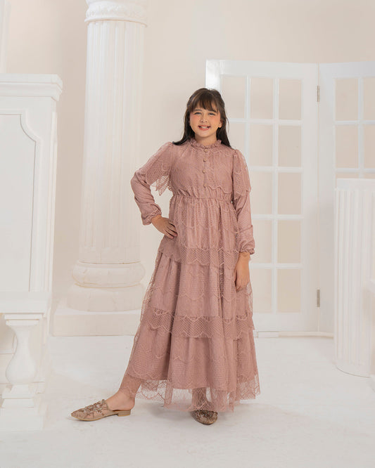 Butterfly Dress Anak in Brown Castle-
