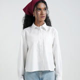 Kemeja Katun Boxy (Putih)