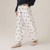 Dotty Barrel Pants in White