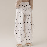 Dotty Barrel Pants in White