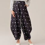 Dotty Barrel Pants in Black