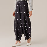 Dotty Barrel Pants in Black