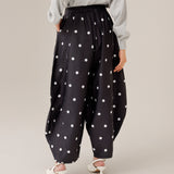 Dotty Barrel Pants in Black