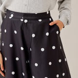 Dotty Barrel Pants in Black