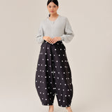Dotty Barrel Pants in Black