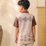 Kawah Putih Kemeja Anak in Rich Cocoa