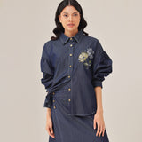 Ruri Top in Deep Denim