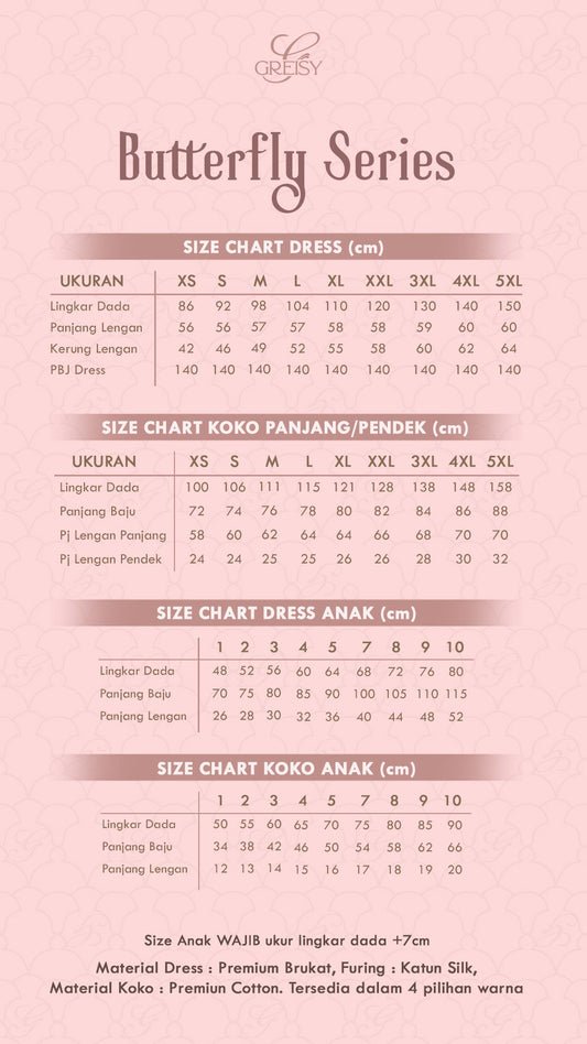 Butterfly Dress Anak in Brown Castle-