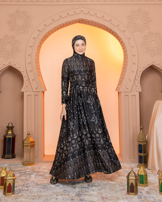 Madinah Dress in Raven Black