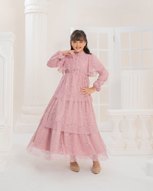 Butterfly Dress Anak in Candy Rose