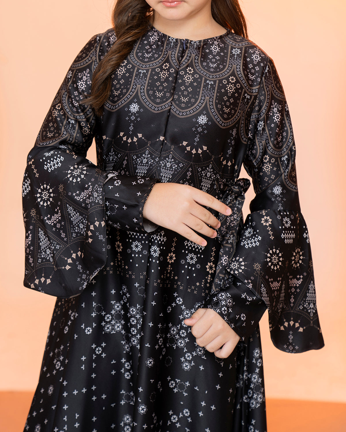 Madinah Dress Anak in Raven Black