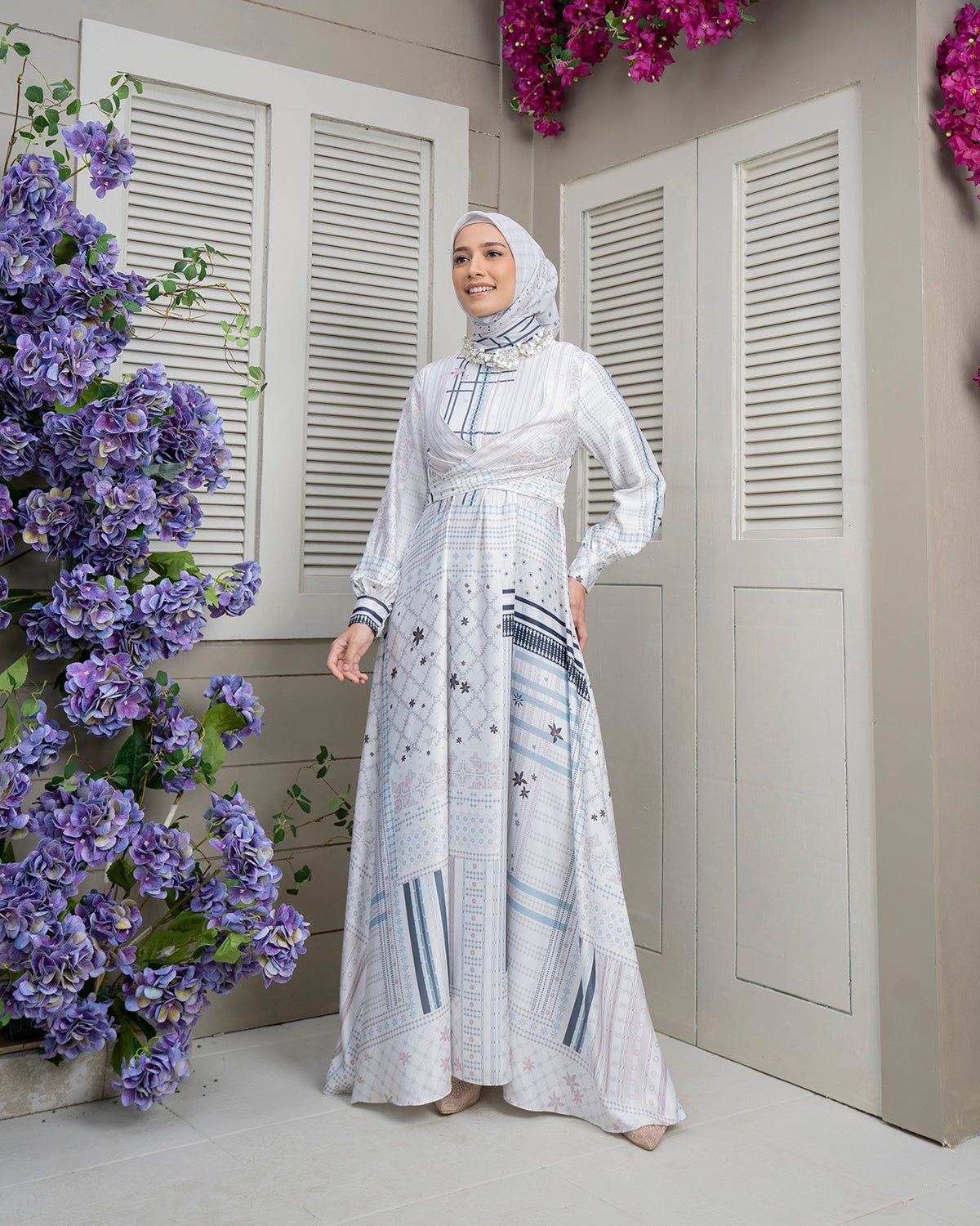 Pulang Dress in White Cliff